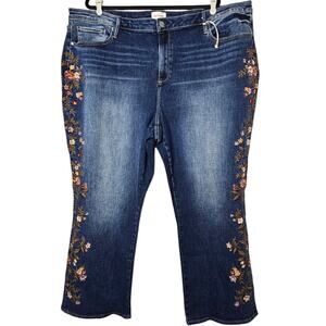 NEW Driftwood 28 Kelly Floral Embroidered Jean Boho Western Straight Casual